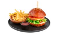 Vegi burger s pomfrijem