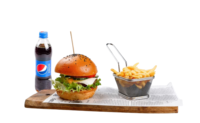 Vegi burger s pomfrijem in pepsi 0.5 l