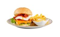 Burger Guliver in pomfri