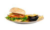   Burger Crispy Chicken, pomfri  Burger Crispy Chicken, pomfri