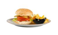 Burger cheese, pomfri