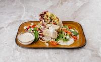 Veganski WRAP s sojinimi polpeti in zelenjavo (priložen mix solate)