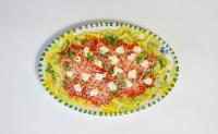 Raviolli bazilika s Feta omako