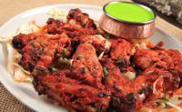 Tandoori chicken wings + meta chutney